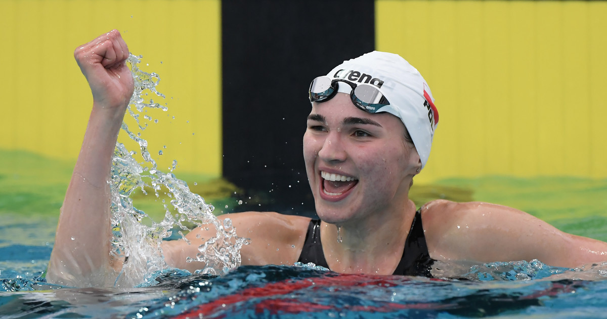 Kornelia Fiedkiwicz na Mistrzostwach Polski w pływaniu - 2019r.
