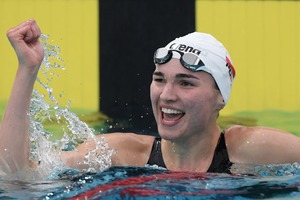 Kornelia Fiedkiwicz na Mistrzostwach Polski w pływaniu - 2019r.