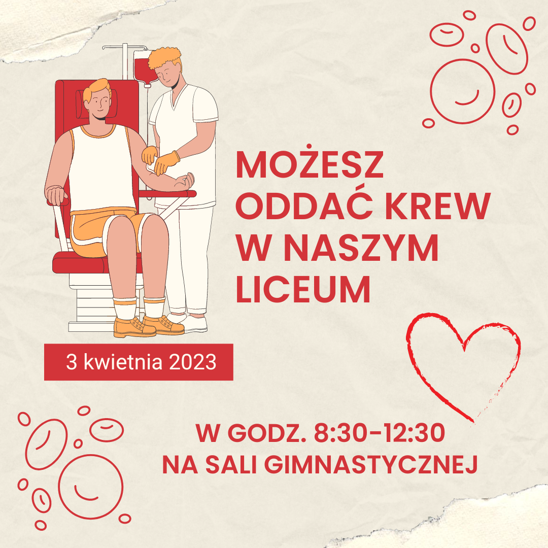 Zapraszamy do oddawania krwi w LO VI!